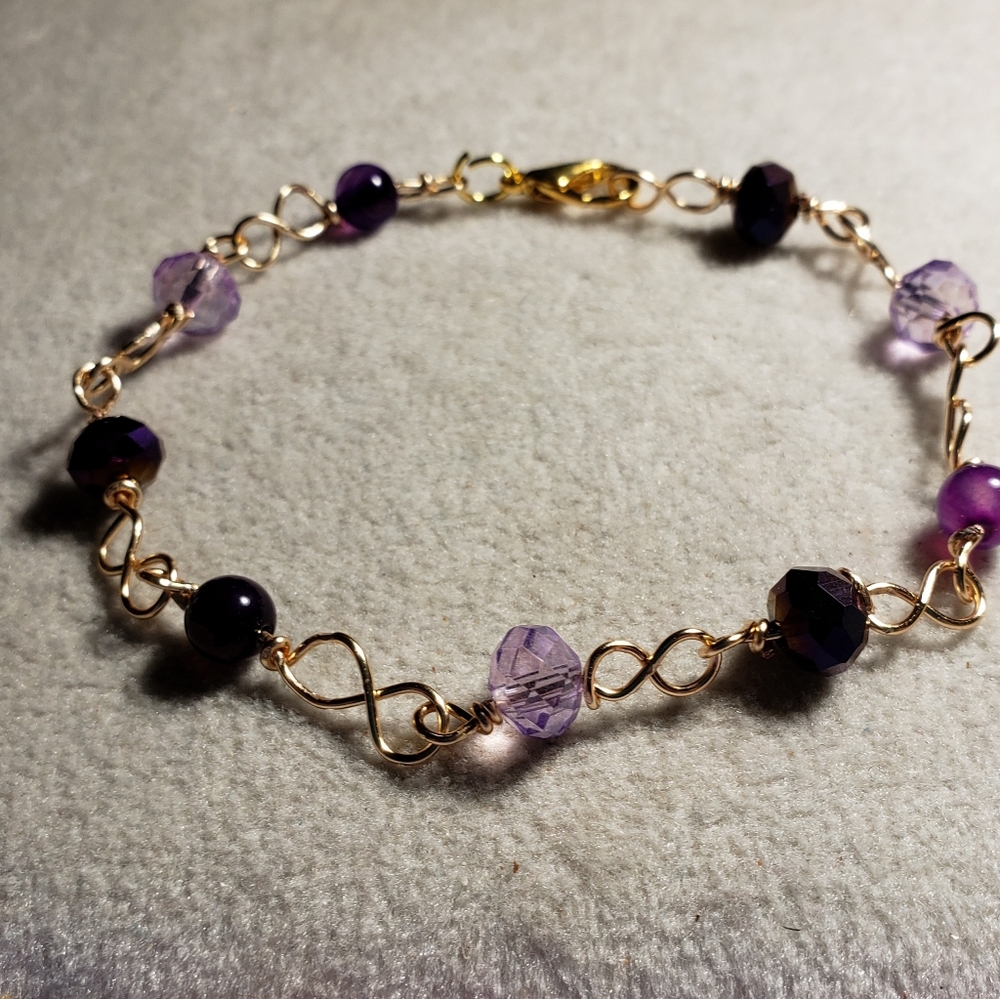 6 - 9 handmade bracelet purples